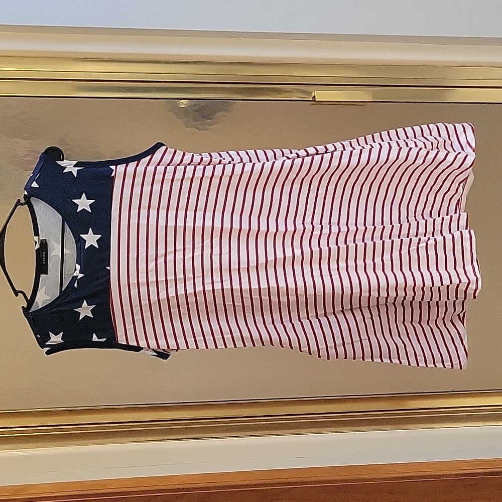 Never worn American Flag Sleeveless Dress